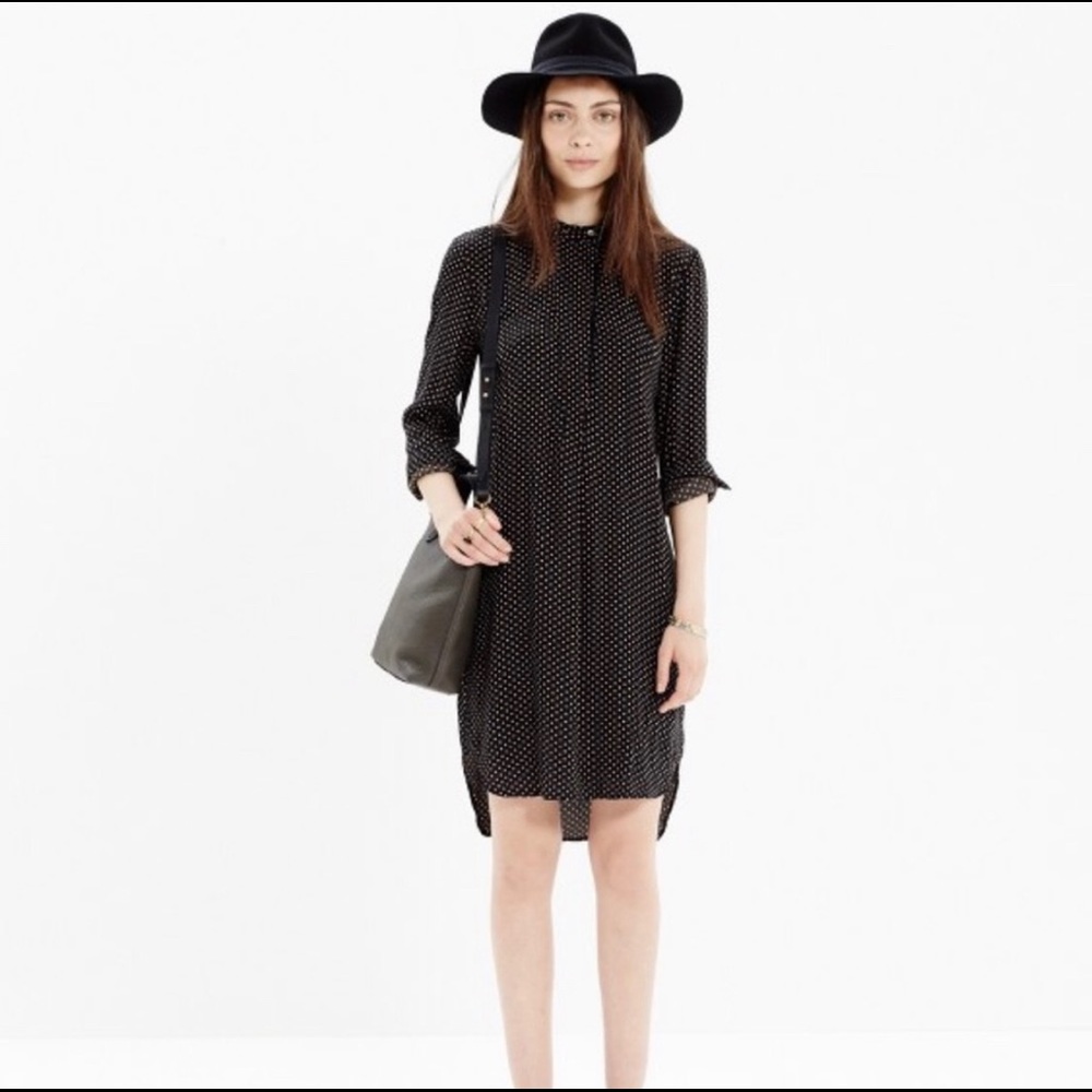 Madewell polka dot shirt dress tunic XXS